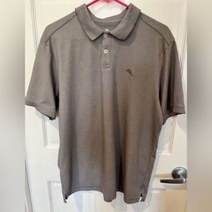 Tommy Bahama Men's 3-Button Polo Shirt in Bala Shark Grey Size L